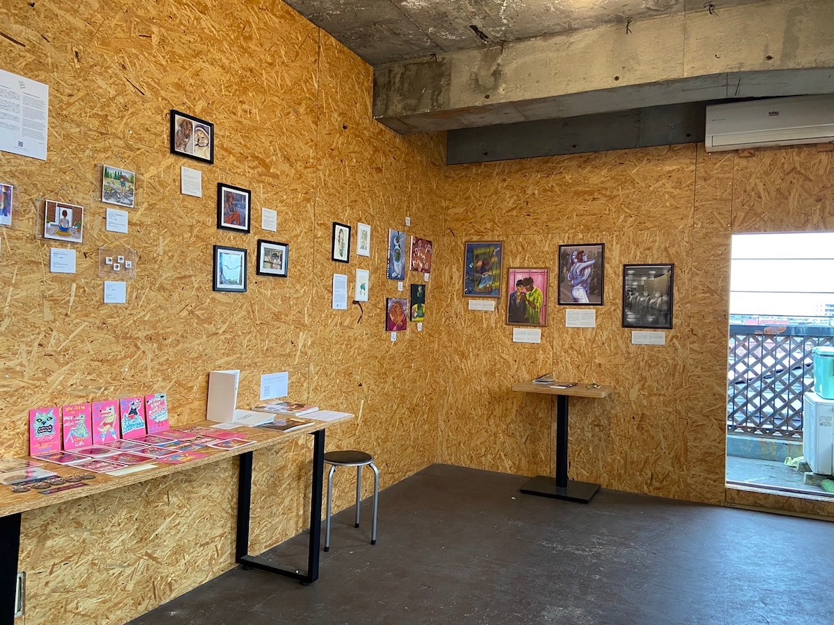 Gallery space at Dig A Hole Zines